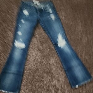 Abercrombie & Fitch Blue Flare Wide Leg Jeans